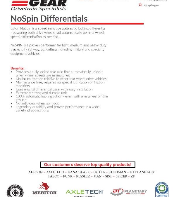 Eaton NoSpin Differential: Unmatched Traction and Reliability