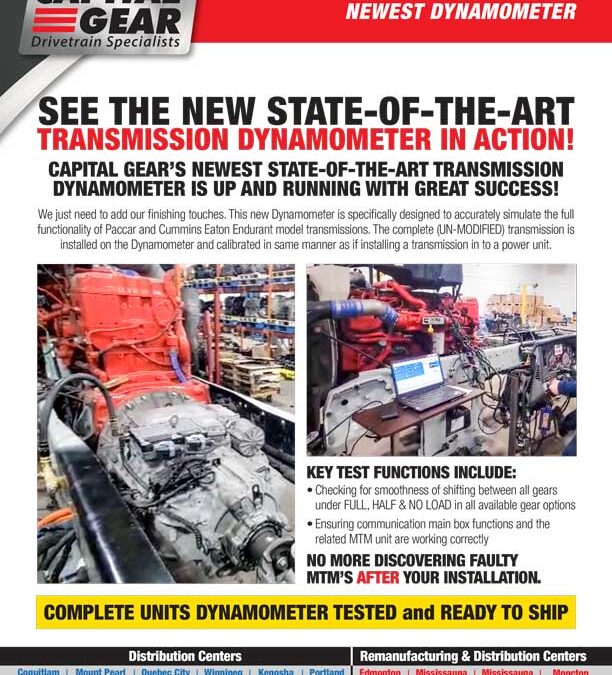Capital Gear Launches New State-of-the-Art Transmission Dynamometer